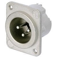 Neutrik XLR-konnektorflangestik, jævne kontakter: 3 sølv NC3MD-LX-M3 1 stk (NC3MD-LX-M3)