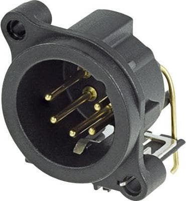 Neutrik NC5MAH XLR stik Flangestik, vinklede kontakter Antal poler: 5 sorte 1 stk. (NC5MAH)