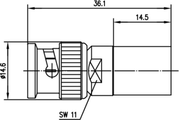 Telegärtner J01002A0054 J01002A0054 HDTV BNC-stik Stik, lige 75 Ω 1 stk.