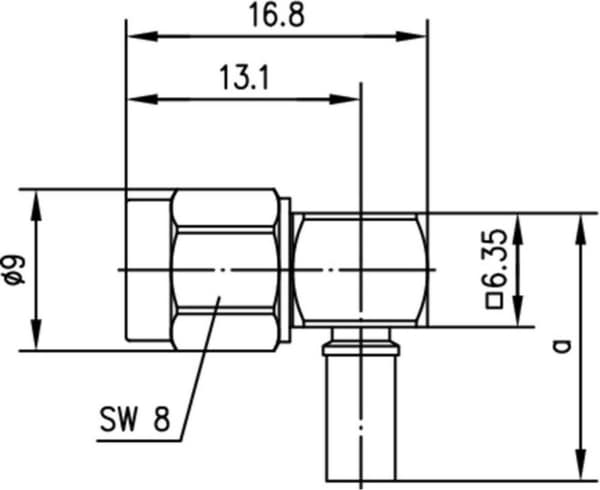 Telegärtner J01150R0061 J01150R0061 SMA omvendt stik Stik, vinklet 50 Ω 1 stk.