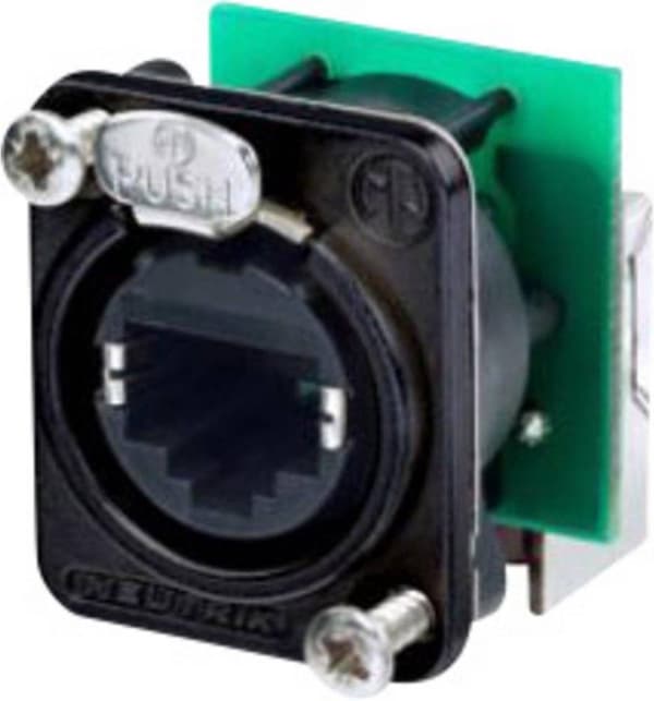 Neutrik NE8FDP-RB RJ45 datastik etherCON D-serien Sokkel, vinklet Antal ben: 8P8C Sort 1 stk.