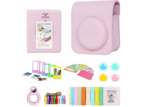 LoveInstant 8in1 dekseltilbehør for Fujifilm Instax Mini 12 / Rosa