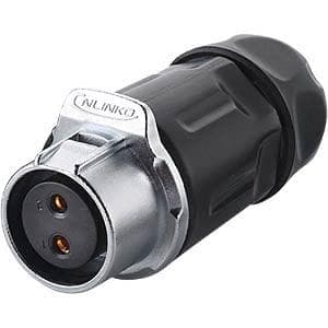 Industriell kontakt S1 - Strömkontakt (2-stift) med klicklås, lödanslutning, M20 (IC01-20P202)