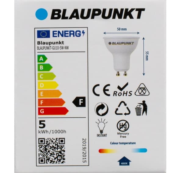 Blaupunkt LED-lampe GU10 500lm 5W 4000K