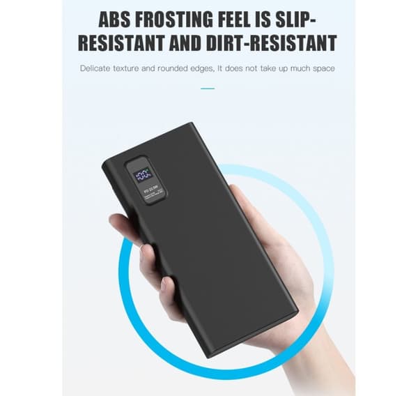 Platinet powerbank 10000mAh PD QC LED, svart
