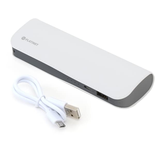 Platinet-virtapankki Nahka 7200mAh, valkoinen (43415)
