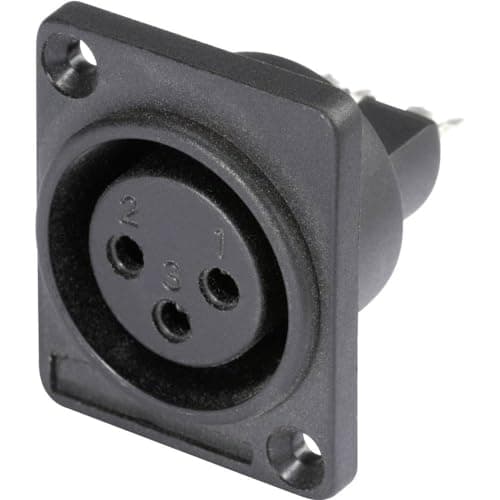 Hicon HI-X3DF-P XLR konnektor flangefatning, kontakter lige antal positioner (antal): 3 sorte 1 stk (HI-X3DF-P)