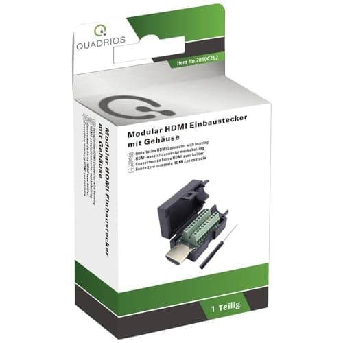 Quadrios 2010C262 HDMI-stik han, lige antal positioner (antal): 20 sorte 1 sæt