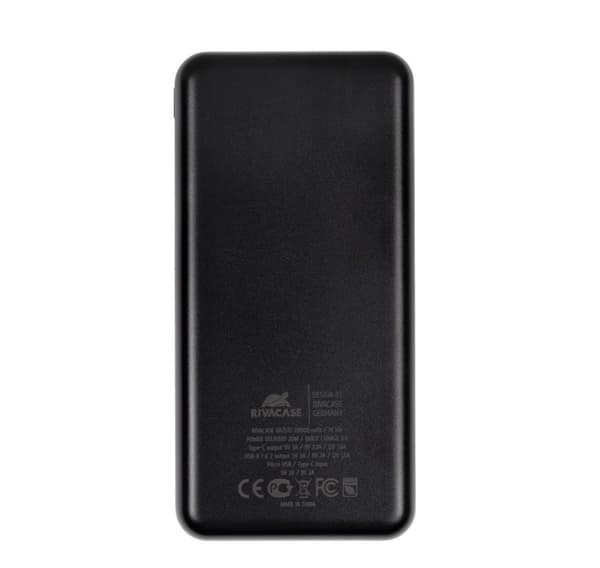 Strømbank USB 20000MAH/VA2572, svart, RIVACASE