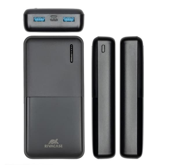 Strømbank USB 20000MAH/VA2572, svart, RIVACASE