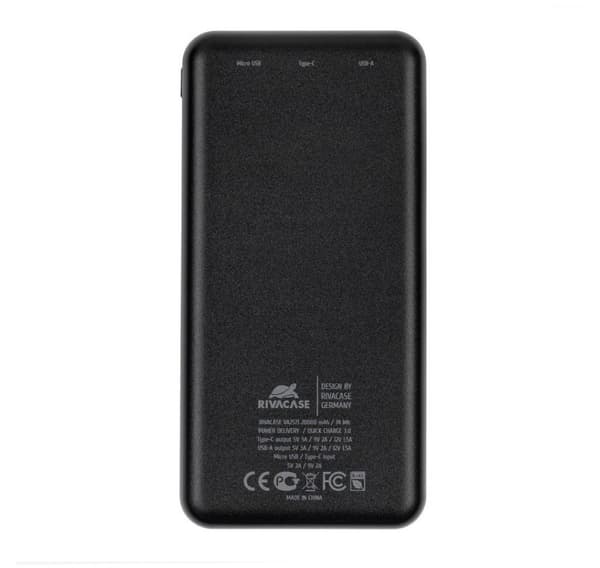 Power bank usb 20000mah/svart va2571, Rivacase