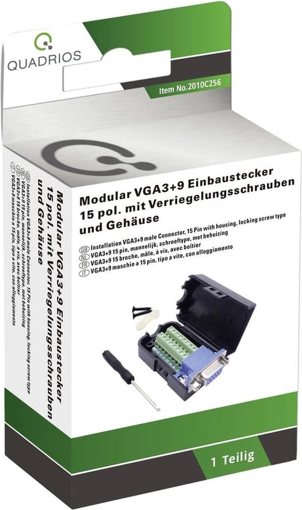 Quadrios 2010C256 VGA-kontakt, höger Antal poler: 15 Svart 1 set(ar)