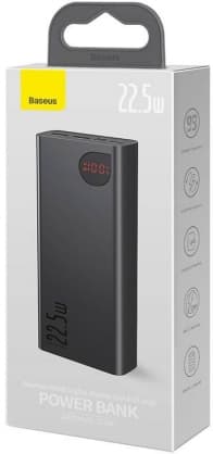 Power Bank Adaman Metal 20000mAh 22,5W Svart, Baseus