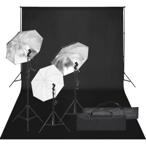 Fotostudio med lampor och bakgrund