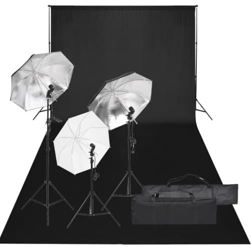 Fotostudio med lampor och bakgrund