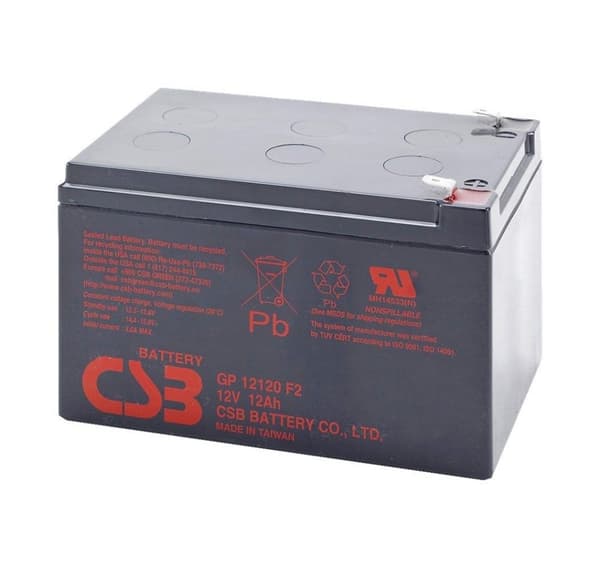 CSB batteri, batteri 12V 12Ah F2 Pb, GP12120