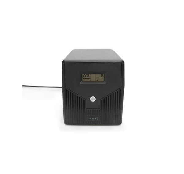 Digitus, Line-Interactive UPS, Line-Interactive UPS DN-170074, 1000VA, 600W, 2x 12V/7Ah-batteri, 4x CEE 7/7-uttak, 2x RJ45, 1x USB 2.0 type B, 1x RS23 Sort