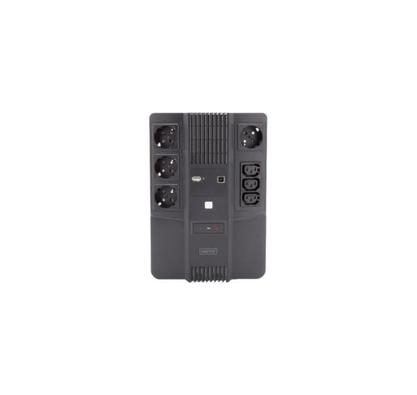 Digitus, All-in-One UPS, All-in-One UPS, 600VA/360W, LED 12V/7Ah x1, 4x CEE 7/7,3x IEC C13, USB, RJ45