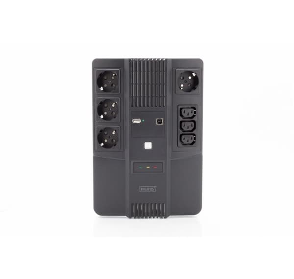 Digitus, All-in-One UPS, All-in-One UPS, 600VA/360W, LED 12V/7Ah x1, 4x CEE 7/7,3x IEC C13, USB, RJ45