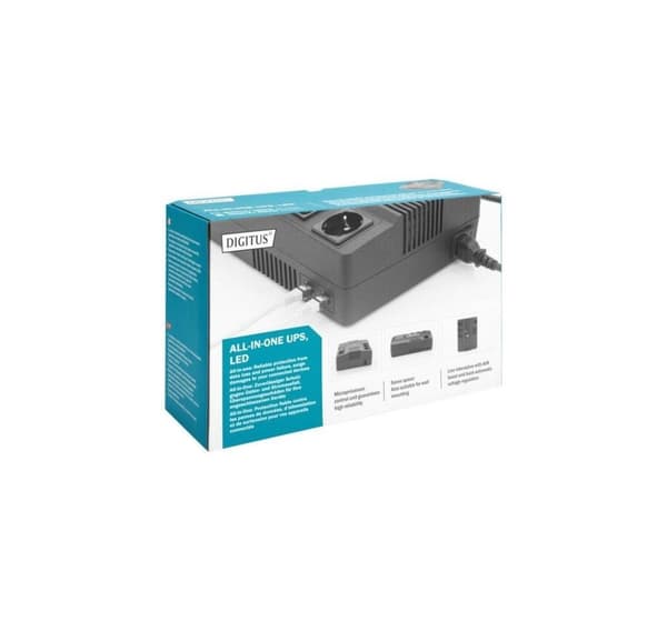 Digitus, All-in-One UPS, All-in-One UPS, 600VA/360W, LED 12V/7Ah x1, 4x CEE 7/7,3x IEC C13, USB, RJ45