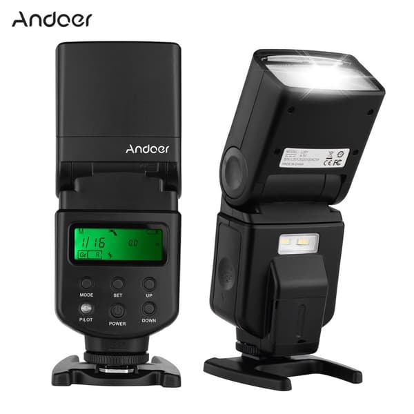 Kamerablitz Speedlite, 5600K Farvetemperatur, Justerbar Rotation,Andoer