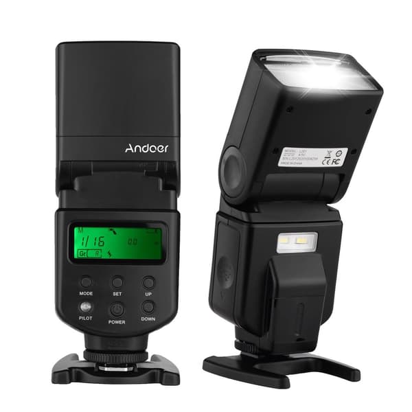 Kamerablixt Speedlite, 5600K färgtemperatur, justerbar rotation,Andoer