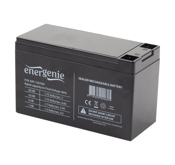 EnerGenie, Genopladeligt batteri 12 V 7 AH til UPS