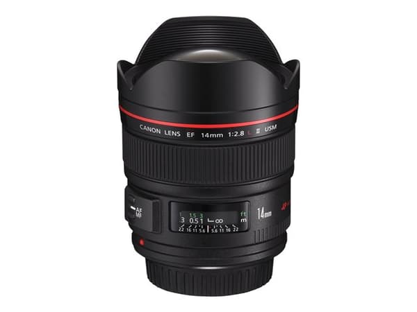 Canon EF - Vidvinkelobjektiv - 14 mm - f/2.8 L II USM - Canon EF - for EOS 1000, 1D, 50, 500, 5D, 7D, Kiss F, Kiss X2, Kiss X3, Rebel T1i, Rebel XS,