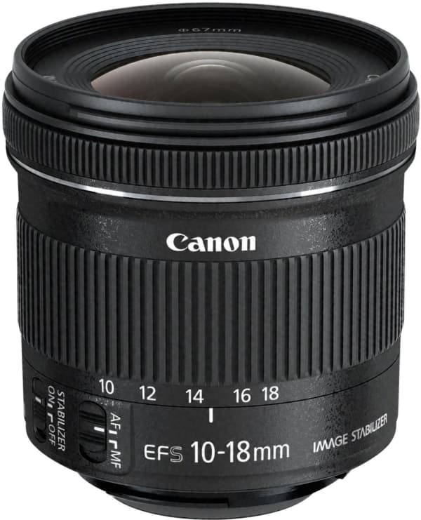 Canon EF-S - Vidvinkel zoom objektiv - 10 mm - 18 mm - f/4.5-5.6 IS STM - Canon EF - for EOS 100, 1200, 650, 70, 700, Kiss X6i, Kiss X7, Kiss X70, Ki