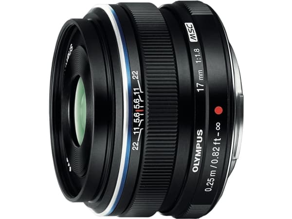 Olympus M.Zuiko Digital - Vidvinkelobjektiv - 17 mm - f/1.8 - Micro Four Thirds - för OM-D E-M1, E-M10, EM-5, E-M5; PEN E-P5, E-PL10, E-PL1s, E-PL3,