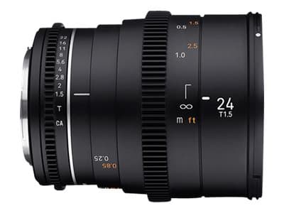 Samyang - Vidvinkelobjektiv - 24 mm - T1.5 VDSLR MK2 - Fujifilm X Mount - for Fujifilm X Series Sort