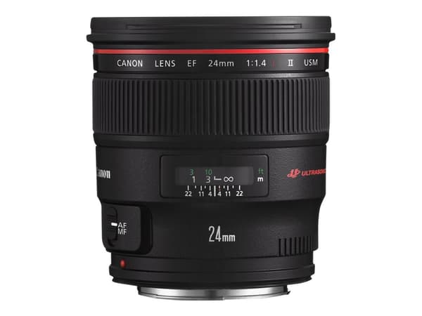 Canon EF - Vidvinkelobjektiv - 24 mm - f/1.4 L II USM - Canon EF - för EOS 1000, 1D, 50, 500, 5D, 7D, Kiss F, Kiss X2, Kiss X3, Rebel T1i, Rebel XS,