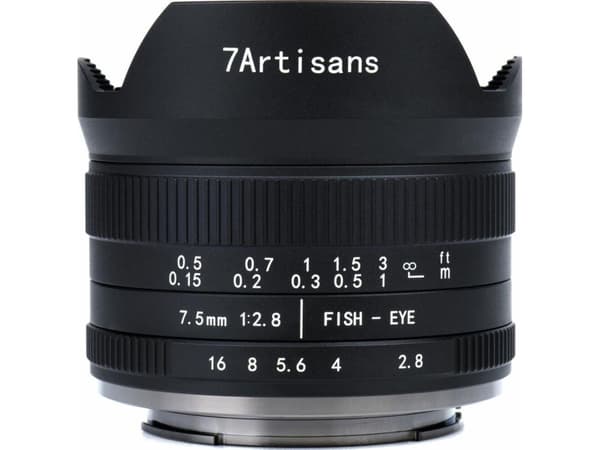 7Artisans 7.5mm F2.8 Mark II, Bredt fiskeøye, 11/9, Micro Four Thirds (MFT)