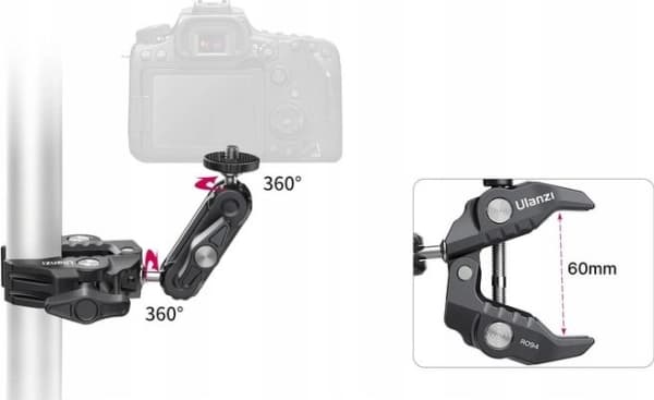Ulanzi Uchwyt Klips Magic Arm Gwint 1/4"" 3/8 / Ulanzi R094