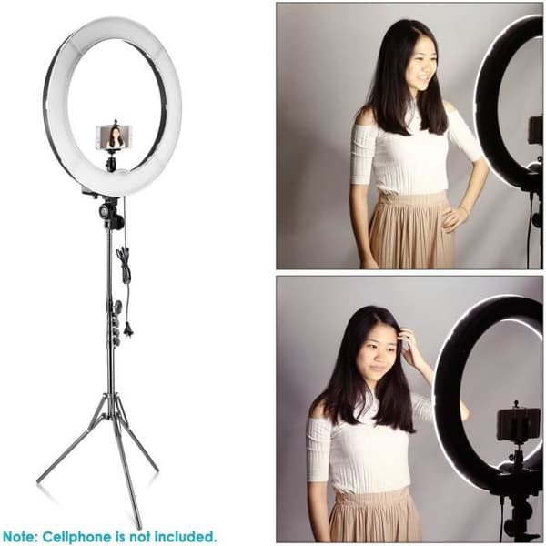 Fotoblixt - Neewer Camera Photo Video Lighting Kit: 18 tum-48 centimeter Yttre 55W 5500K Dimbar LED-ringljus, ljus