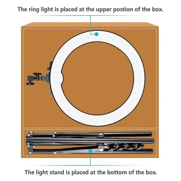 Fotoblixt - Neewer Camera Photo Video Lighting Kit: 18 tum-48 centimeter Yttre 55W 5500K Dimbar LED-ringljus, ljus