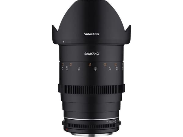 Samyang VDSLR 35mm T1.5 MK2, Biograflinser, 12/10, Canon EF Svart