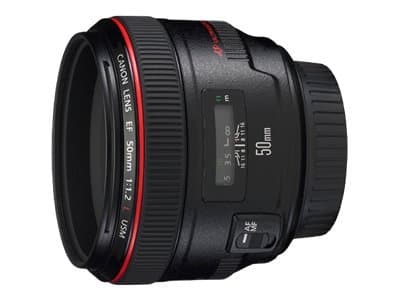 Canon EF - Objektiv - 50 mm - f/1.2 L USM - Canon EF - for EOS 1000, 1D, 50, 500, 5D, 7D, Kiss F, Kiss X2, Kiss X3, Rebel T1i, Rebel XS, Rebel XSi Svart