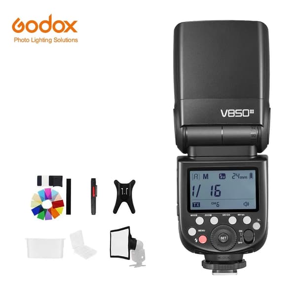 Speedlite Blitz, 76W Effekt, Kompatibel med Canon, Nikon, Sony,V850III