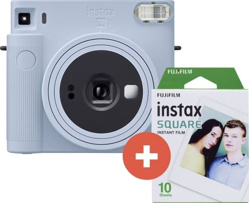Filmkameraer, Instax Square SQ1 Glacier Blue + 10 film, Fujifilm