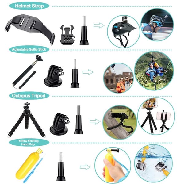 INF Lisävarustesarja GoPro Heroon - 50 osaa