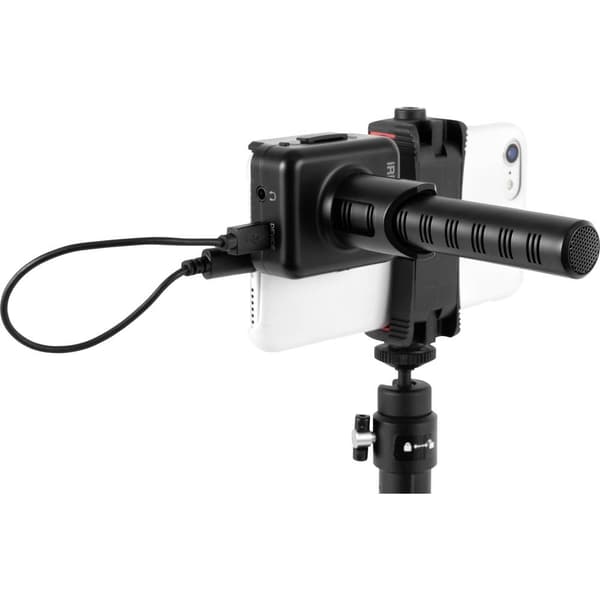 IK Multimedia iRig Mic Video Myggmikrofon Kameramikrofon Sändare signal:Sladd inkl. klammer, inkl. kabel USB Sladd