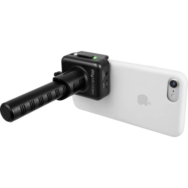 IK Multimedia iRig Mic Video Myggmikrofon Kameramikrofon Sändare signal:Sladd inkl. klammer, inkl. kabel USB Sladd