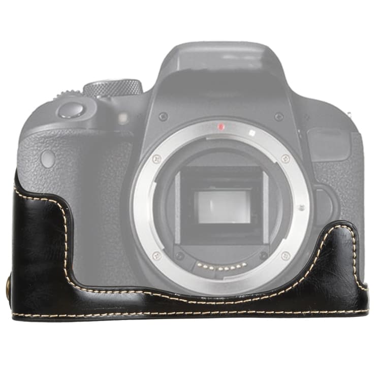 Underdelsskydd i PU läder till Canon EOS 77D / 800D Svart
