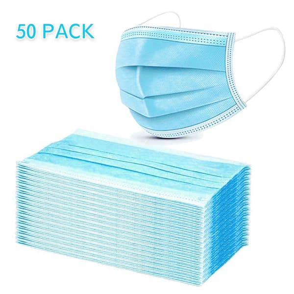 50 mascherine usa e getta con scatola, maschere per il viso, mascherine chirurgiche con clip a 3 strati non tessuti, maschere monouso,tipolvere,