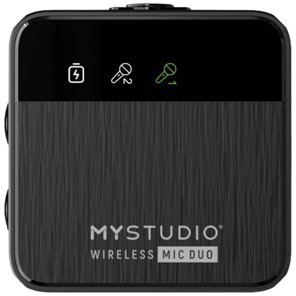Easypix MyStudio® Wireless Mic Duo Myggmikrofon Studiomikrofon Sändare signal:Sladd, Trådlös inkl. vindskydd, inkl. mik