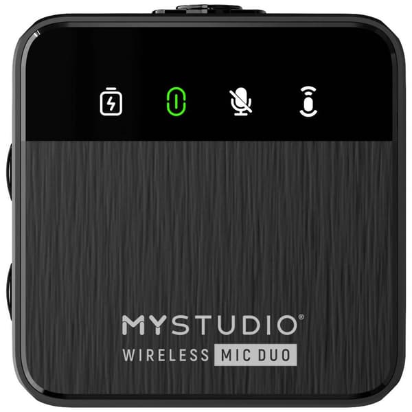 Easypix MyStudio® Wireless Mic Duo Myggmikrofon Studiomikrofon Sändare signal:Sladd, Trådlös inkl. vindskydd, inkl. mik