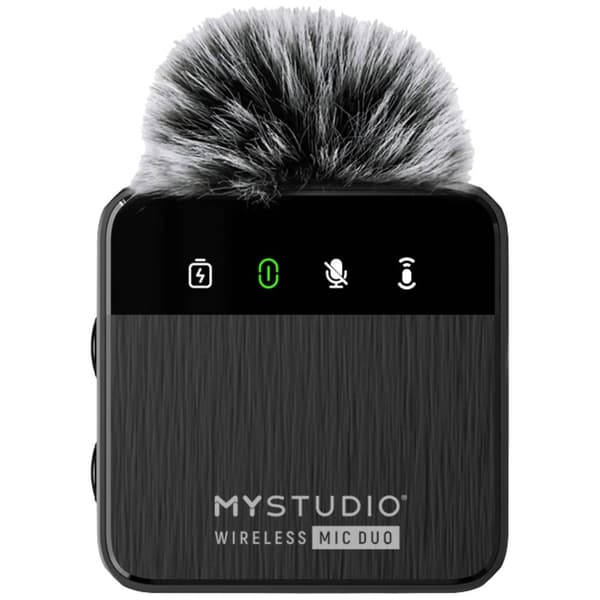 Easypix MyStudio® Wireless Mic Duo Myggmikrofon Studiomikrofon Sändare signal:Sladd, Trådlös inkl. vindskydd, inkl. mik