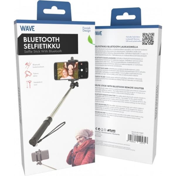 Wave Selfiestick 3,5 mm, svart