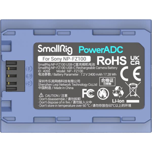 SmallRig 4265-batteri, NP-FZ100-kompatibel